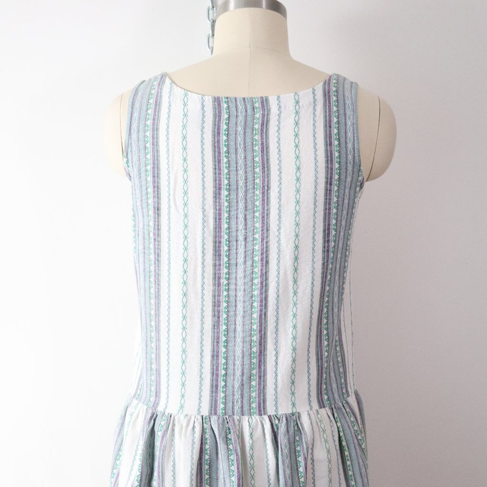 ❌SOLD❌vintage 90s woven stripe jumper dress - Picture 5 of 12